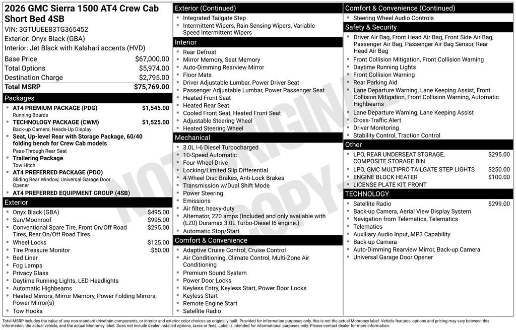 New 2026 GMC Sierra 1500 AT4 w/ AT4 Premium Package AWD/4WD image 66