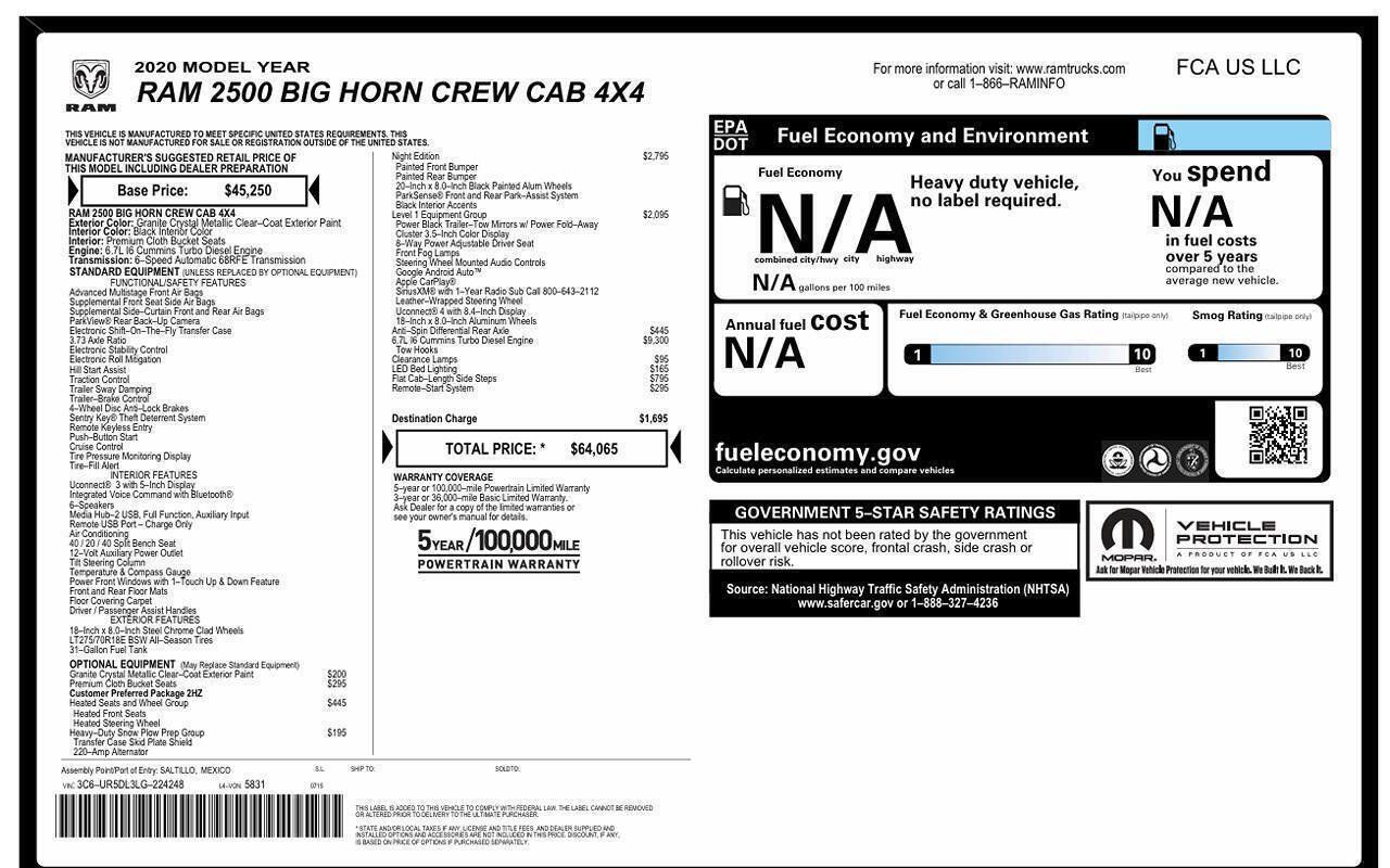Used 2020 RAM 2500 Big Horn w/ Night Edition AWD/4WD image 10