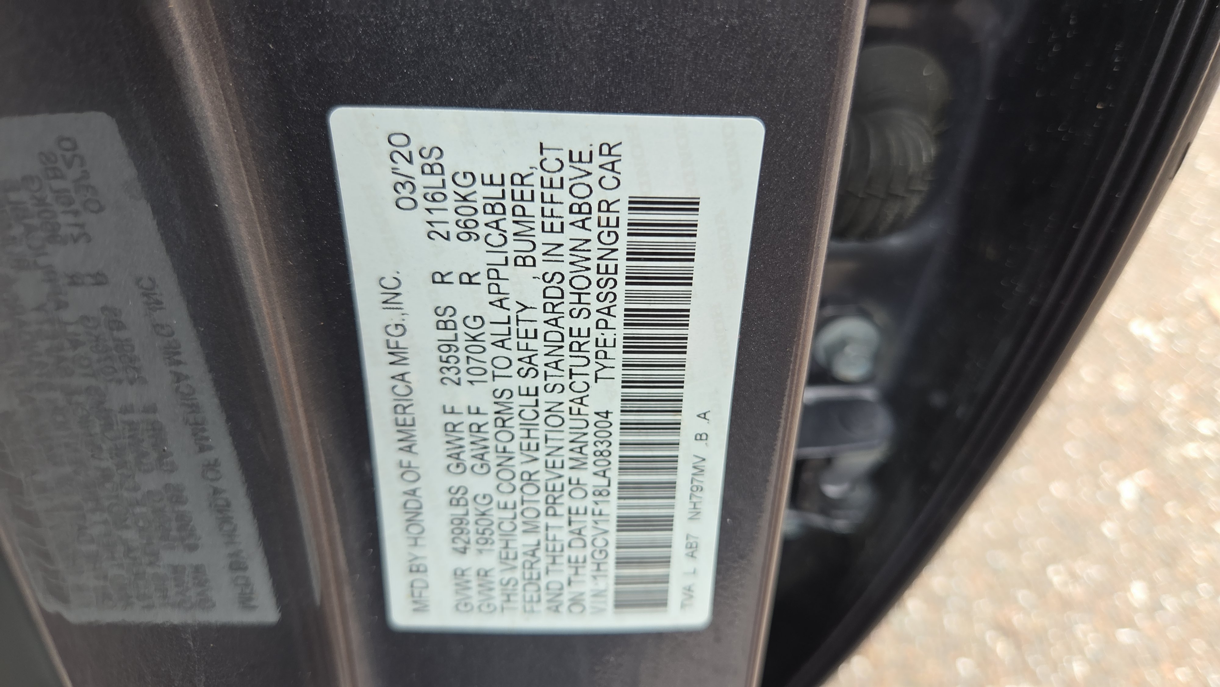 Certified 2020 Honda Accord LX image 16