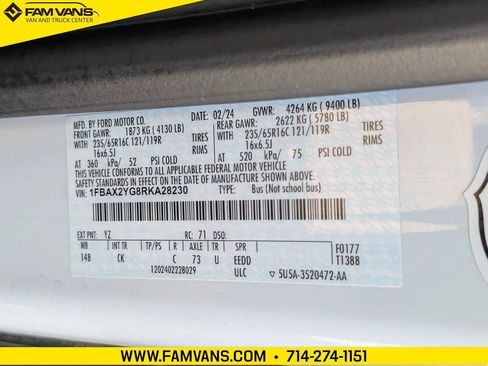 Used 2024 Ford Transit 350 XLT RWD image 22