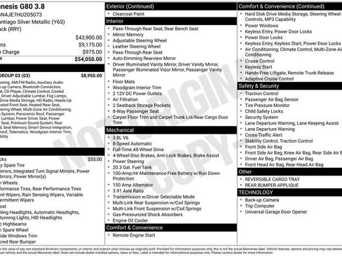 Used 2017 Genesis G80 3.8 w/ Option Group 03 image 37