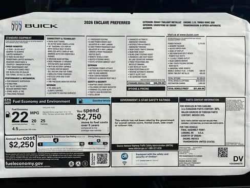 New 2026 Buick Enclave Preferred w/ Power Package image 21