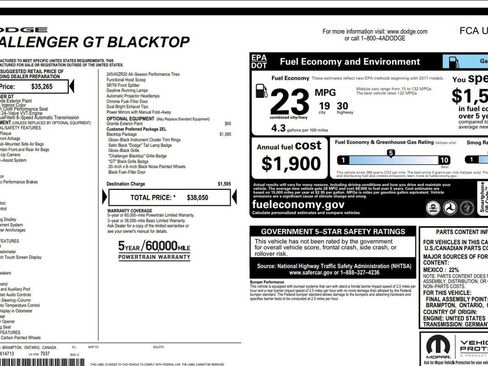 Used 2023 Dodge Challenger GT w/ Blacktop Package RWD image 9