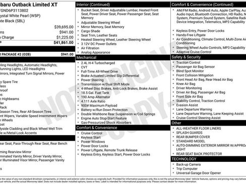 Certified 2023 Subaru Outback Limited XT w/ Popular Package #2 AWD/4WD image 7