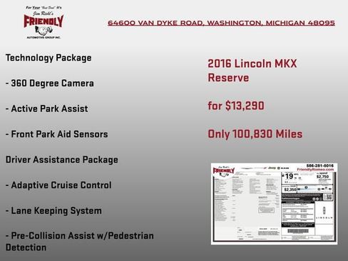 Used 2016 Lincoln MKX Reserve w/ Luxury Package AWD/4WD image 4