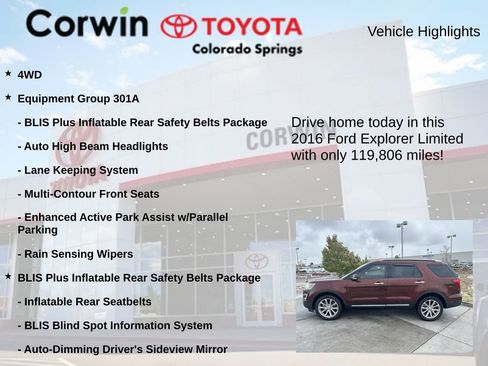 Used 2016 Ford Explorer Limited w/ Equipment Group 301A AWD/4WD image 7