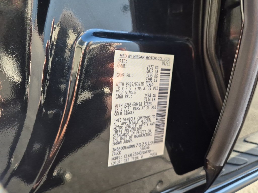 Used 2021 Nissan Frontier SV w/ Midnight Edition Floor Mats RWD image 30