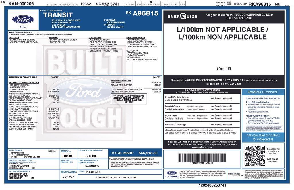 Used 2024 Ford Transit 250 Low Roof AWD w/ Exterior Upgrade Package image 41
