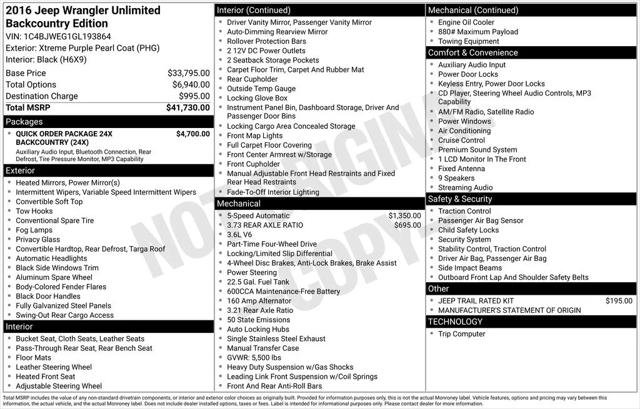 Certified 2016 Jeep Wrangler Unlimited Sahara AWD/4WD image 8