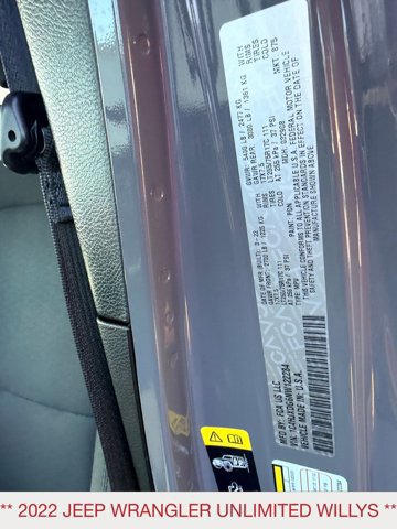 Certified 2022 Jeep Wrangler Unlimited Sport AWD/4WD image 21