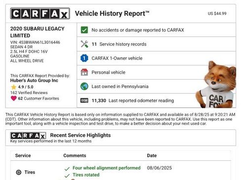 Used 2020 Subaru Legacy Limited w/ Popular Package #3 image 5