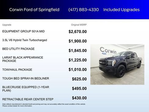 Certified 2025 Ford F150 Lariat w/ Equipment Group 501A Mid AWD/4WD image 6