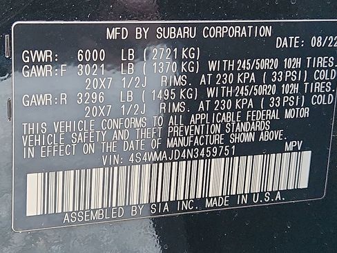 Certified 2022 Subaru Ascent Onyx Edition image 32