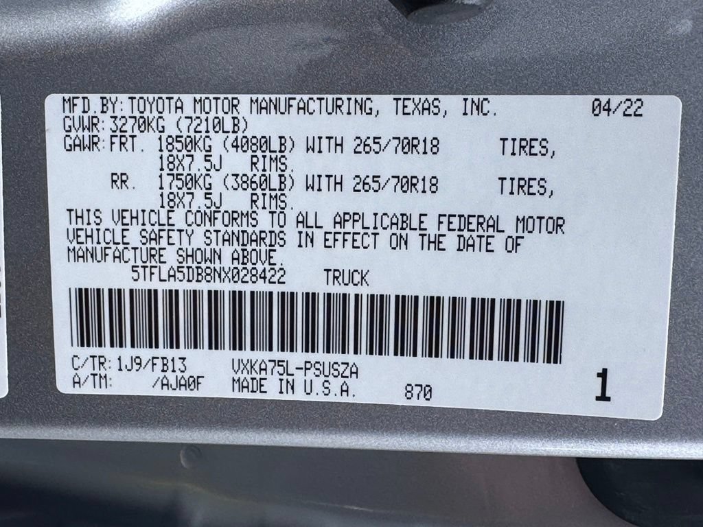 Used 2022 Toyota Tundra SR5 AWD/4WD image 42