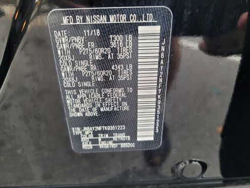 Used 2019 Nissan Armada Platinum w/ Captain's Chairs Package image 38