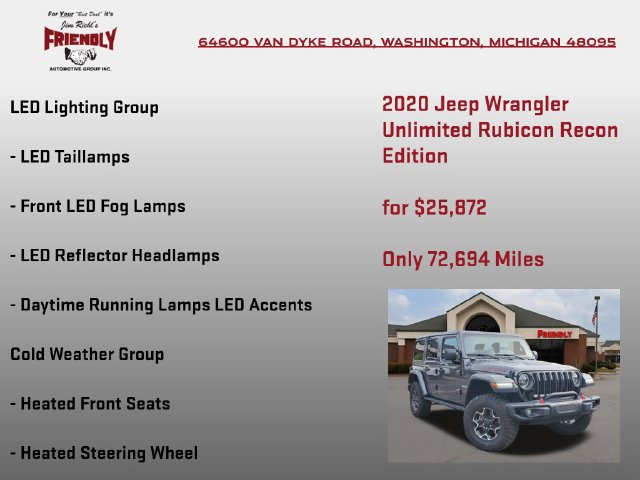 Used 2020 Jeep Wrangler Unlimited Rubicon w/ Quick Order Package 28Y Recon AWD/4WD image 15