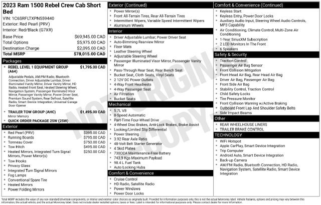 Used 2023 RAM 1500 Rebel w/ Rebel Level 1 Equipment Group AWD/4WD image 34