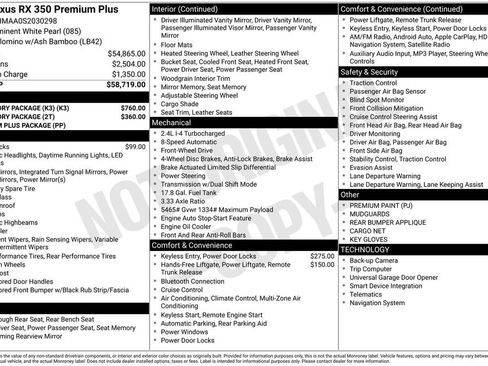 Used 2025 Lexus RX 350 Premium Plus w/ Accessory Package (K3) image 30