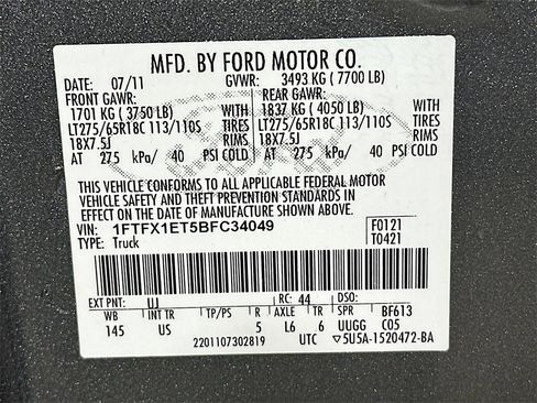 Used 2011 Ford F150 XLT w/ XLT Chrome Pkg image 28