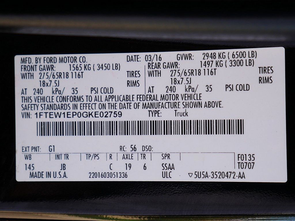 Used 2016 Ford F150 XLT w/ Equipment Group 302A Luxury AWD/4WD image 71