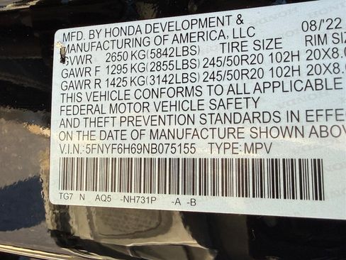 Certified 2022 Honda Pilot Touring image 26