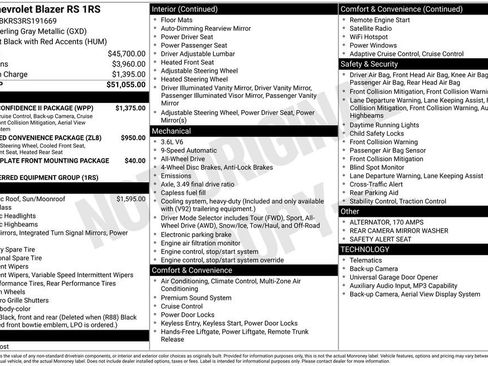 Certified 2024 Chevrolet Blazer RS w/ Driver Confidence II Package image 4