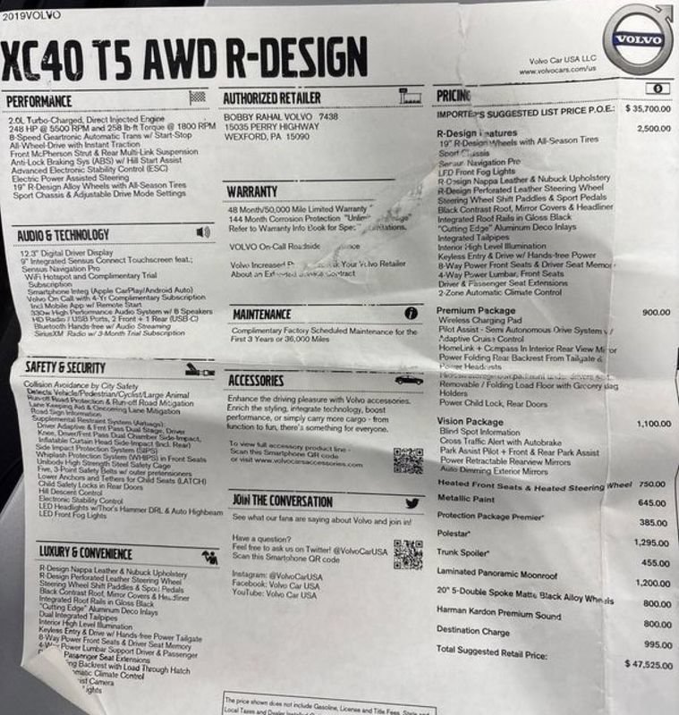 Used 2019 Volvo XC40 T5 R-Design AWD/4WD image 59