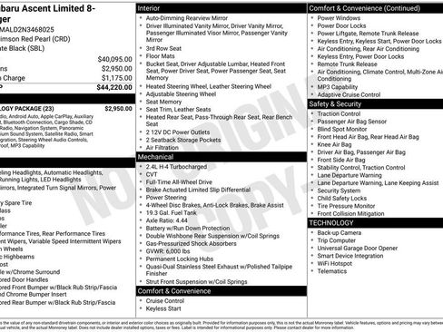 Used 2022 Subaru Ascent Limited w/ Technology Package image 11