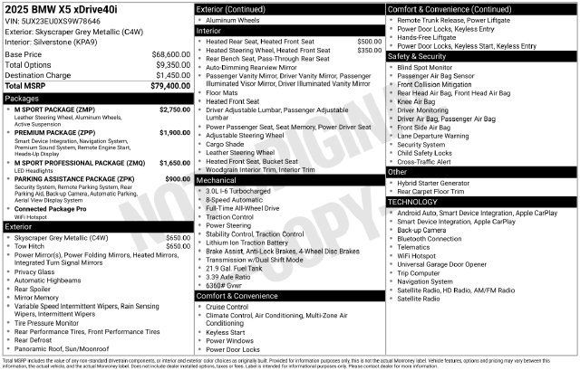 Certified 2025 BMW X5 xDrive40i w/ M Sport Package AWD/4WD image 40