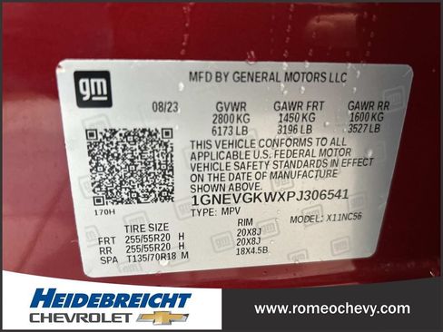 Used 2023 Chevrolet Traverse LT w/ LPO, Floor Liner Package AWD/4WD image 8