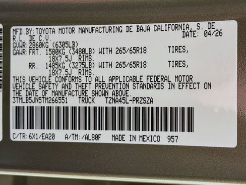 New 2026 Toyota Tacoma TRD Off-Road AWD/4WD image 28