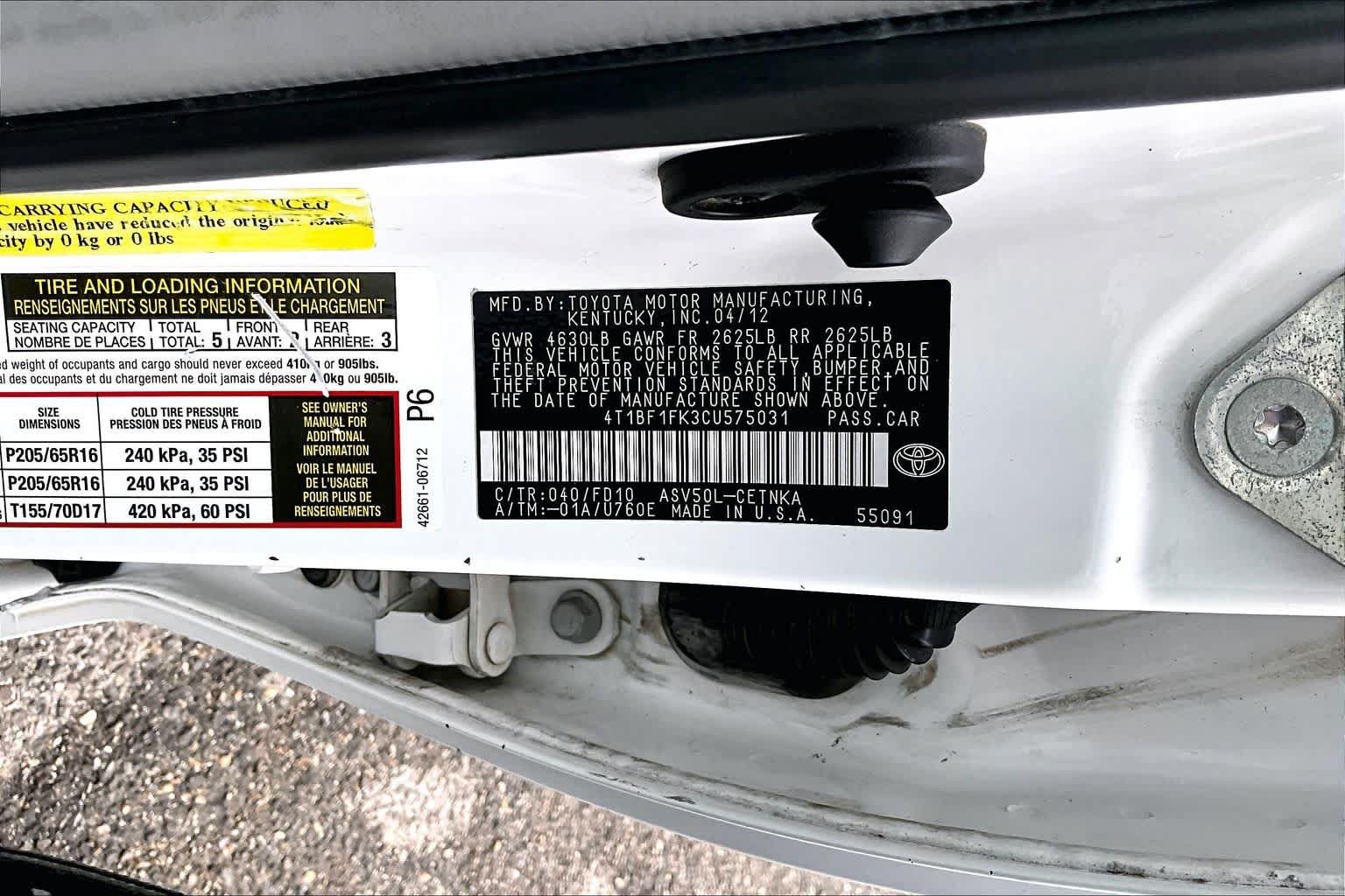 Used 2012 Toyota Camry LE FWD image 37