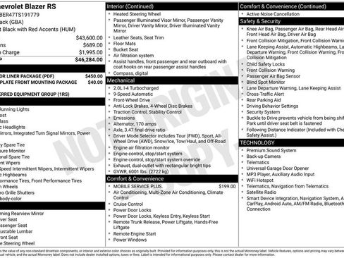 New 2026 Chevrolet Blazer RS w/ LPO, Floor Liner Package FWD image 22