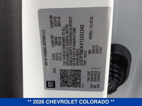New 2026 Chevrolet Colorado W/T image 35