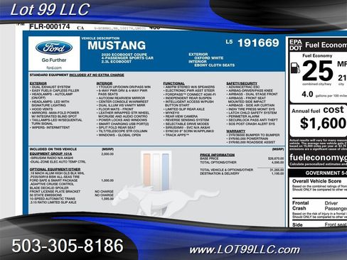 Used 2020 Ford Mustang Coupe w/ Equipment Group 101A image 9