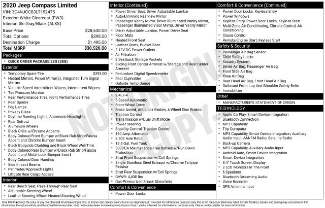 Used 2020 Jeep Compass Limited FWD image 8