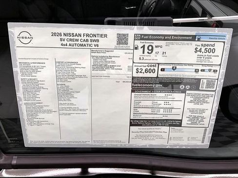 New 2026 Nissan Frontier SV w/ All-Weather Content Package image 39