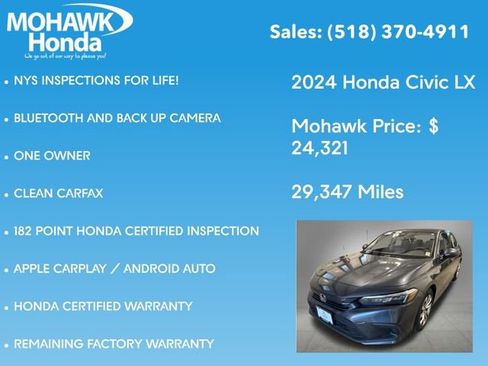 Certified 2024 Honda Civic LX image 8