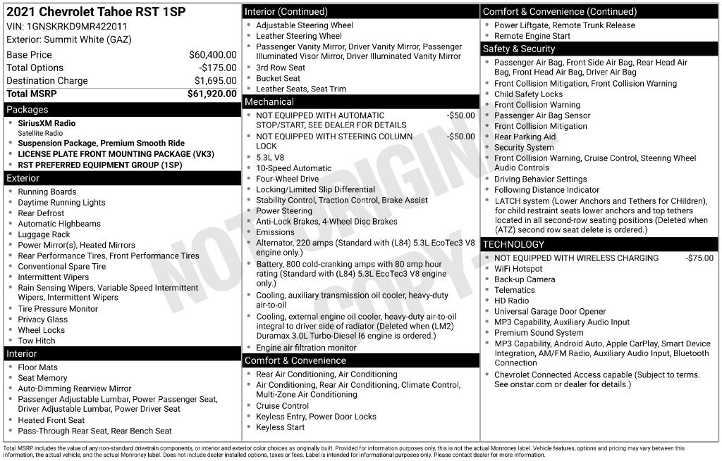 Used 2021 Chevrolet Tahoe RST AWD/4WD image 54