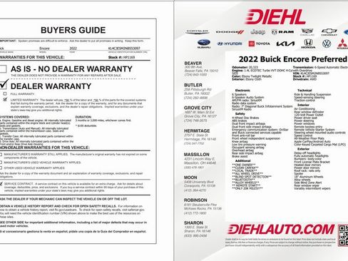 Certified 2022 Buick Encore Preferred w/ Safety Package image 31