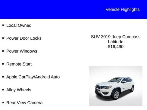 Used 2019 Jeep Compass Latitude w/ Popular Equipment Group FWD image 2