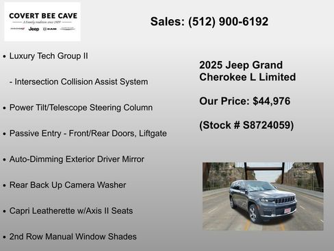 New 2025 Jeep Grand Cherokee L Limited w/ Luxury Tech Group II RWD image 18