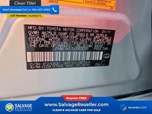 Used 2011 Lexus GS 350 w/ Luxury Value Edition image 16