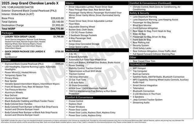 Used 2025 Jeep Grand Cherokee Laredo X w/ Luxury Tech Group I AWD/4WD image 36