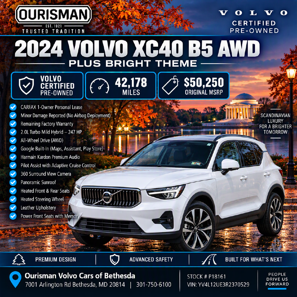 Certified 2024 Volvo XC40 B5 Plus w/ Protection Package Premier AWD/4WD image 2