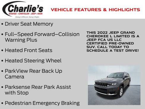 Certified 2022 Jeep Grand Cherokee L Limited image 13