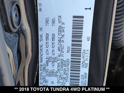 Used 2018 Toyota Tundra Platinum AWD/4WD image 29