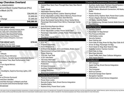 Used 2019 Jeep Cherokee Overland w/ Technology Group image 6