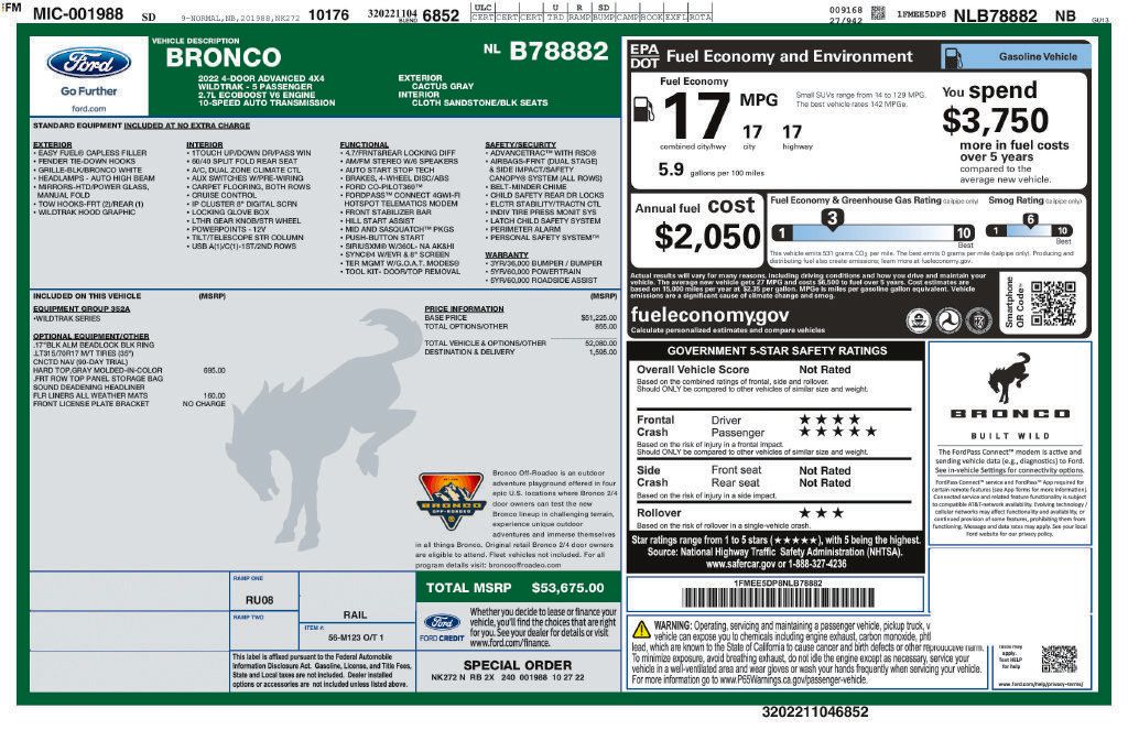 Used 2022 Ford Bronco Wildtrak AWD/4WD image 44