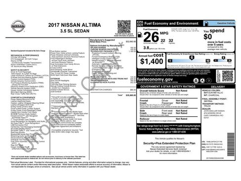 Used 2017 Nissan Altima 3.5 SL w/ 3.5SL Technology Package FWD image 1